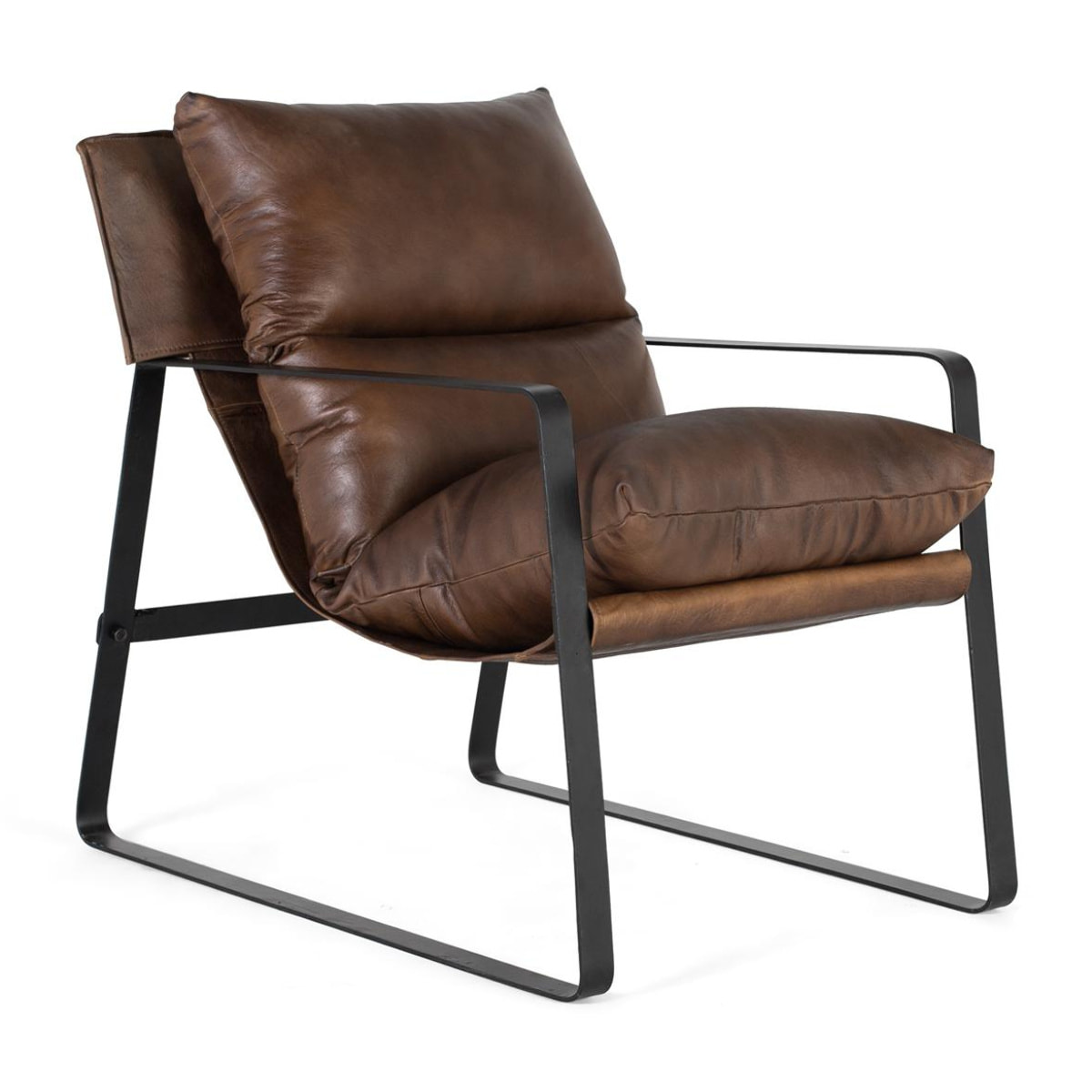 Sillón de Piel 58 Cm Estilo Industrial