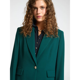 Elena Mirò - Blazer de botonadura sencilla en tejido crepé - Verde