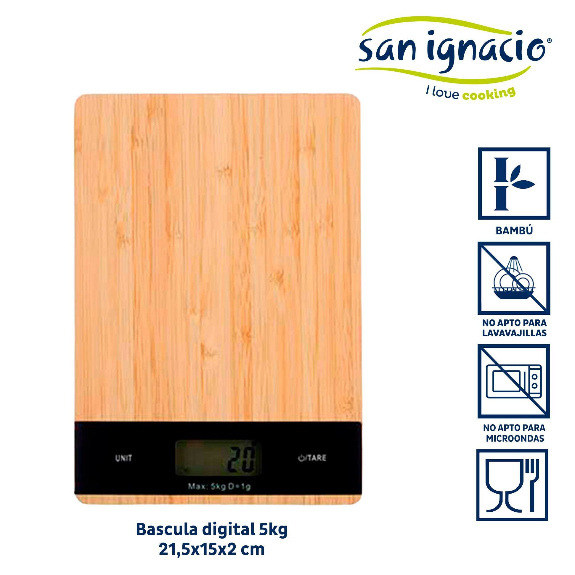Bascula digital bambu 5kg colección kinvara