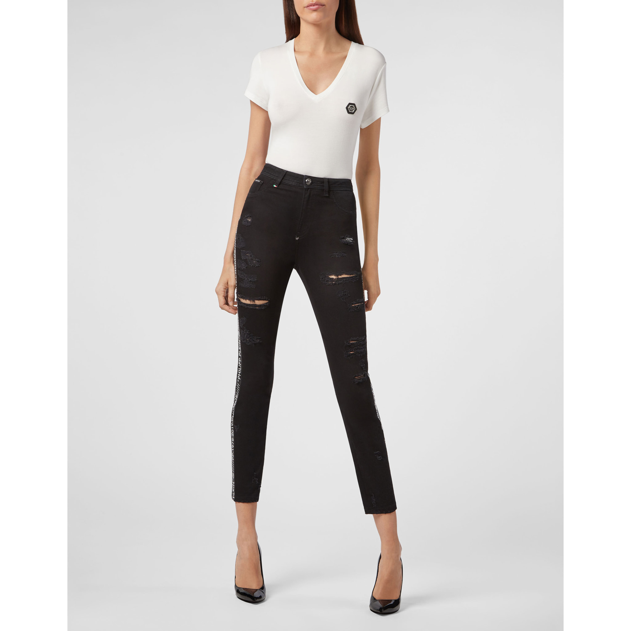 PHILIPP PLEIN Miss High Waist Jegging Stripes