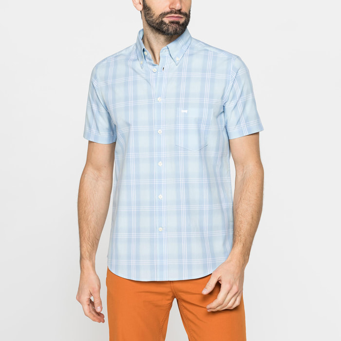 CAMICIA A MANICA CORTA IN COTONE CON FANTASIA