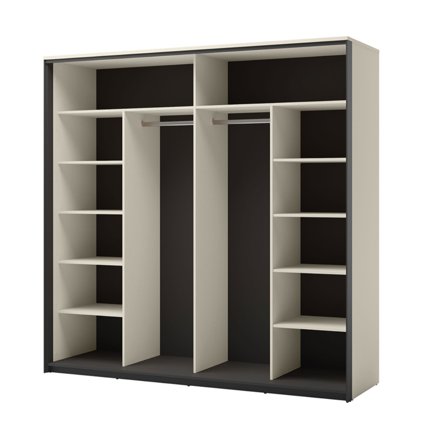 Kimi - armoire - 2 portes coulissantes - led et miroir inclus - 220x221 cm - Beige