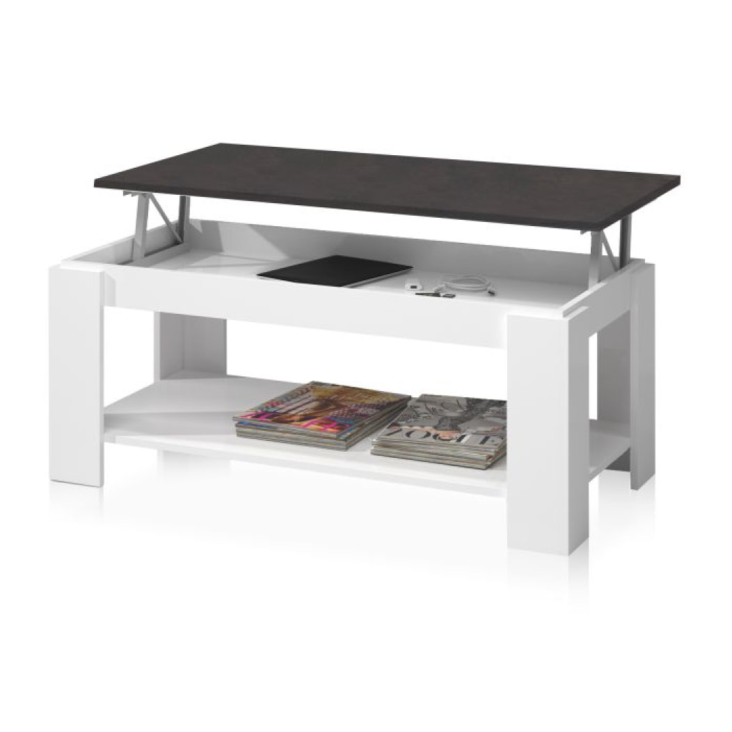 Mesa de centro elevable Ambit Blanco Artik (Blanco Mate) - Óxido