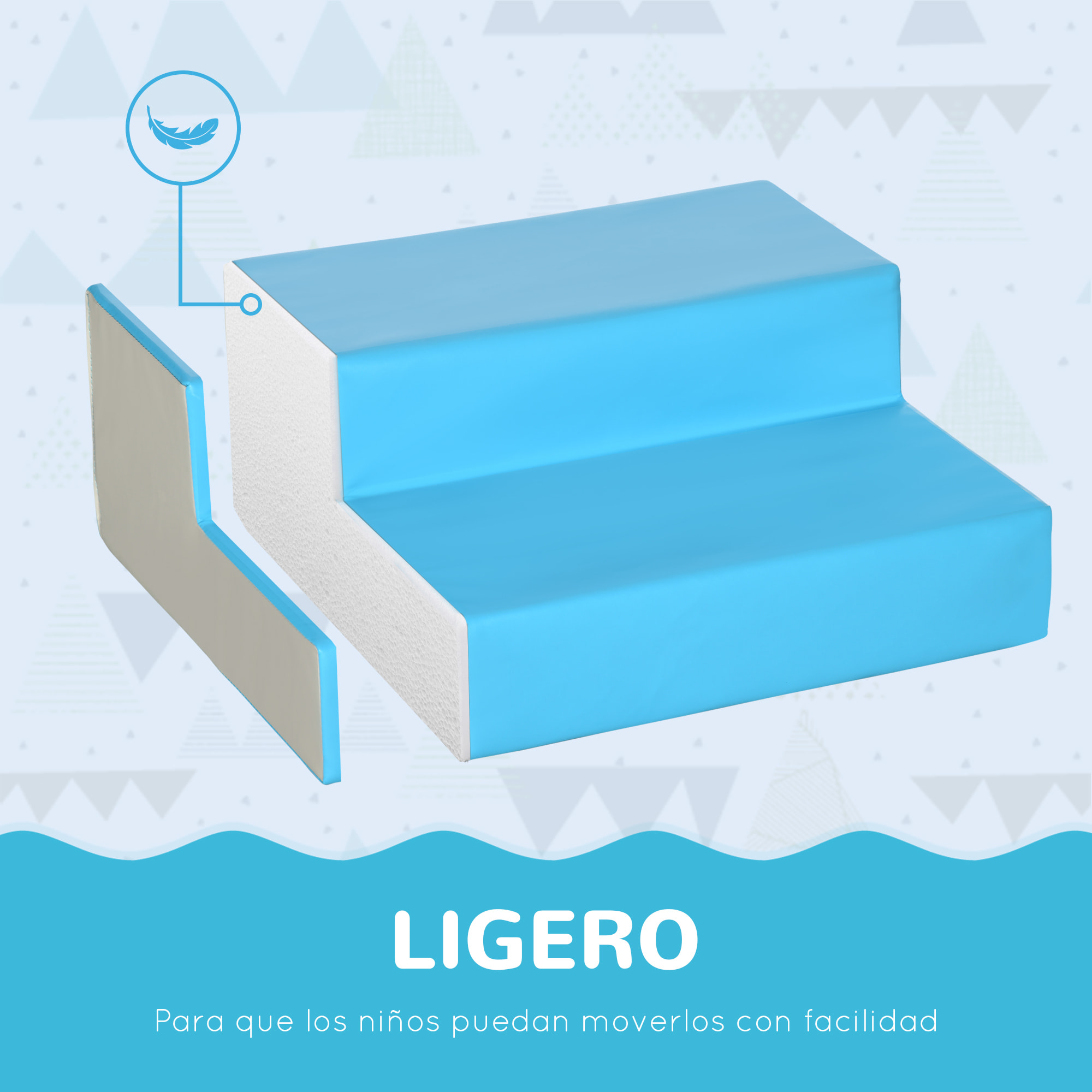 Juego de 6 de Bloques de Espuma para Niños Bloques de Construcción Grandes Figuras de Construcción Juguete para Aprendizaje para Escalar y Gatear Multicolor