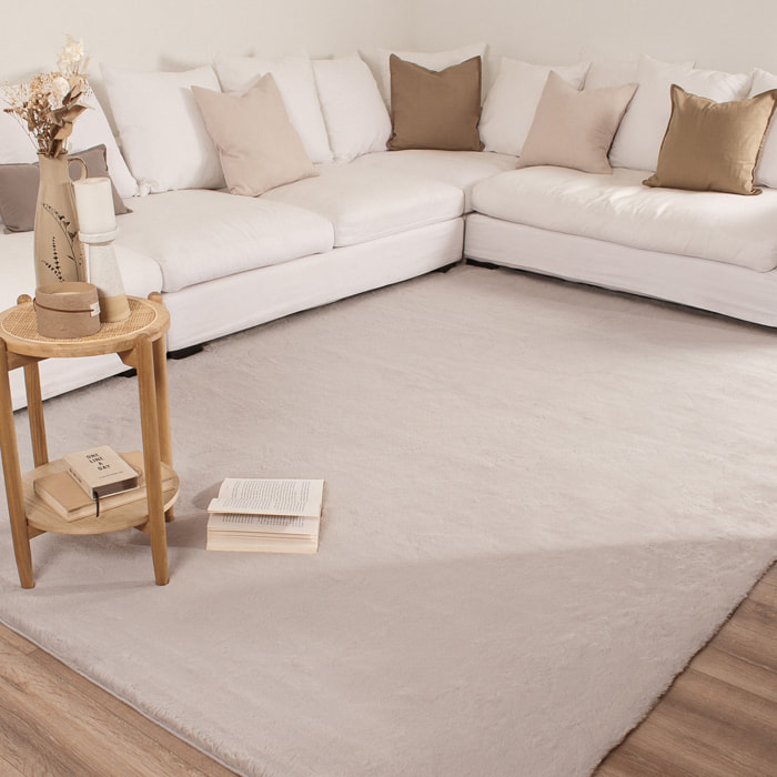 AVA - Tapis doux à poils longs lavable en machine - Gris