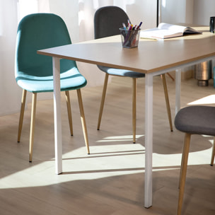 Pack 2 sillas de comedor verde turquesa tapizadas para salón cocina dormitorio