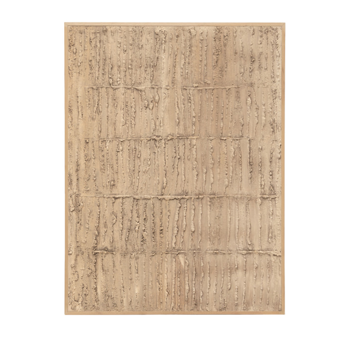 Tableau beige décoratif sur coton avec cadre en bois peint à la main à la peinture à l'huile en différentes tailles