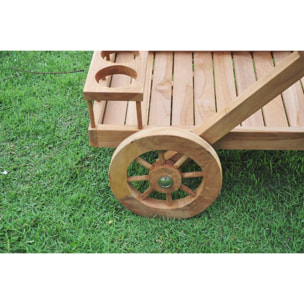 Desserte en teck avec roues KEPA