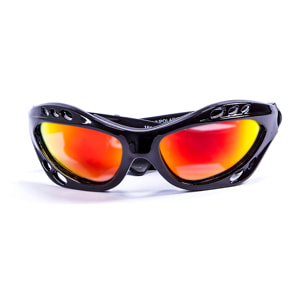 Gafas de deportes acuáticos OCEAN CUMBUCO - Negro brillante / Revo roja