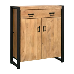 Meuble de rangement bois métal 2 portes MILORA