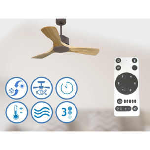 Ventilateur de plafond ø106 cm avec Wifi Réversible Hypersilence 40   W Chocolat