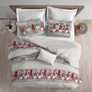 Sacco Copripiumino Flanella Gnomi Rosso