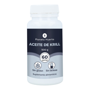 PLANETA HUERTO | Aceite de Krill 500 mg 60 Perlas – Omega 3, Antioxidantes y Fosfolípidos para la Salud Cardiovascular y Cerebral