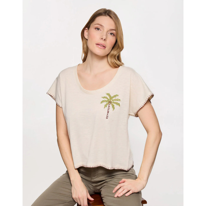 Camiseta Manga Corta Beige - Tradu