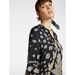 Elena Mirò - Vestido estampado - Negro