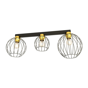 Lampada a sospensione NEST in acciaio nero opaco e oro