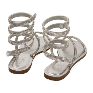 Sandali argento con strass