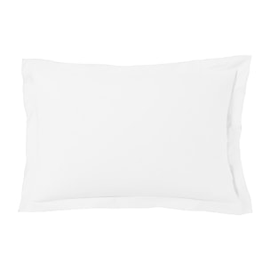 Taie d'oreiller satin de coton blanc