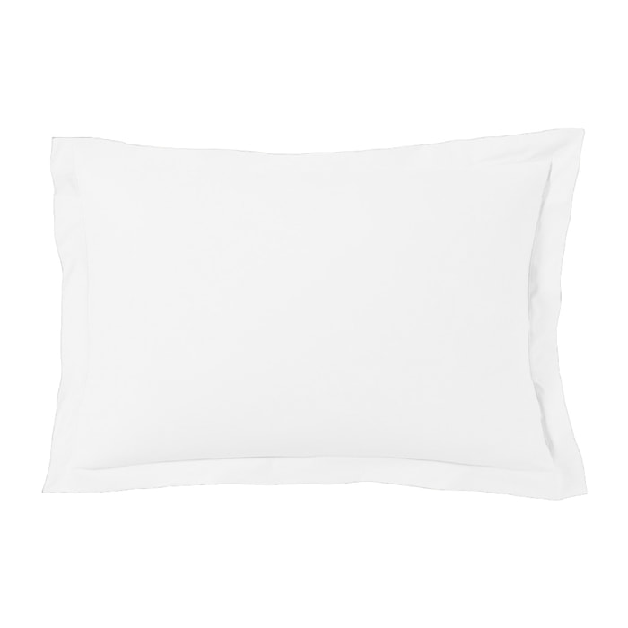 Taie d'oreiller satin de coton blanc