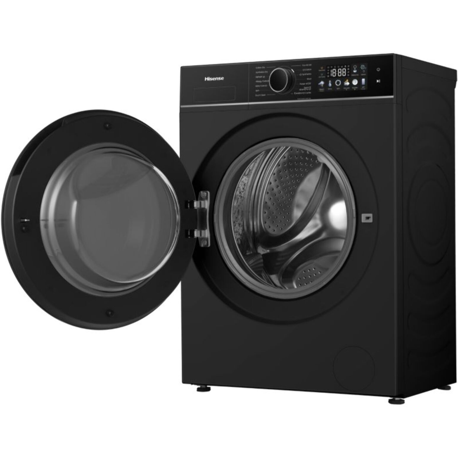 Lave linge séchant hublot HISENSE WD3I8043BBF2 - 8/5 kg - 1400 tr/min - Classe D - Connecté - Noir