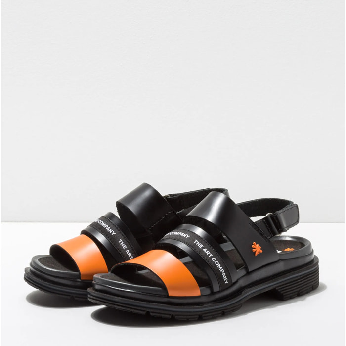 Sandalias 1545 CITY BLACK-ORANGE/ BIRMINGHAM color Black-orange