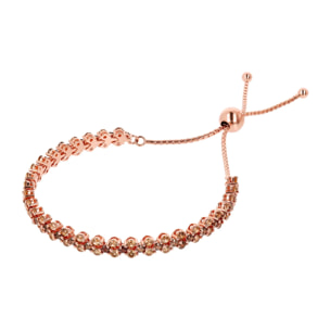 Bracciale Tennis Regolabile Doppio con Cubic Zirconia Rosse