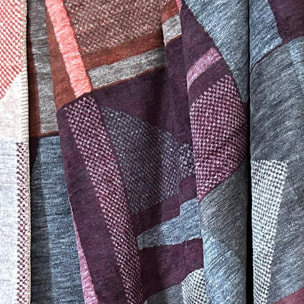 Plaid coton & autres fibres 470 g/m² motif jacquard multicolore Medley brique