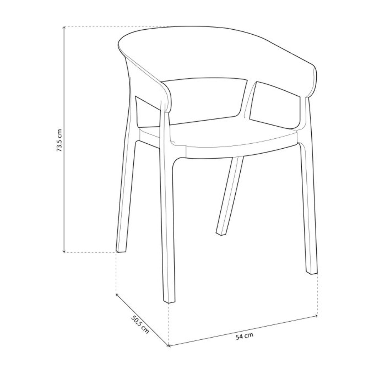 Pack 4 sillas de exterior Diza Antracita