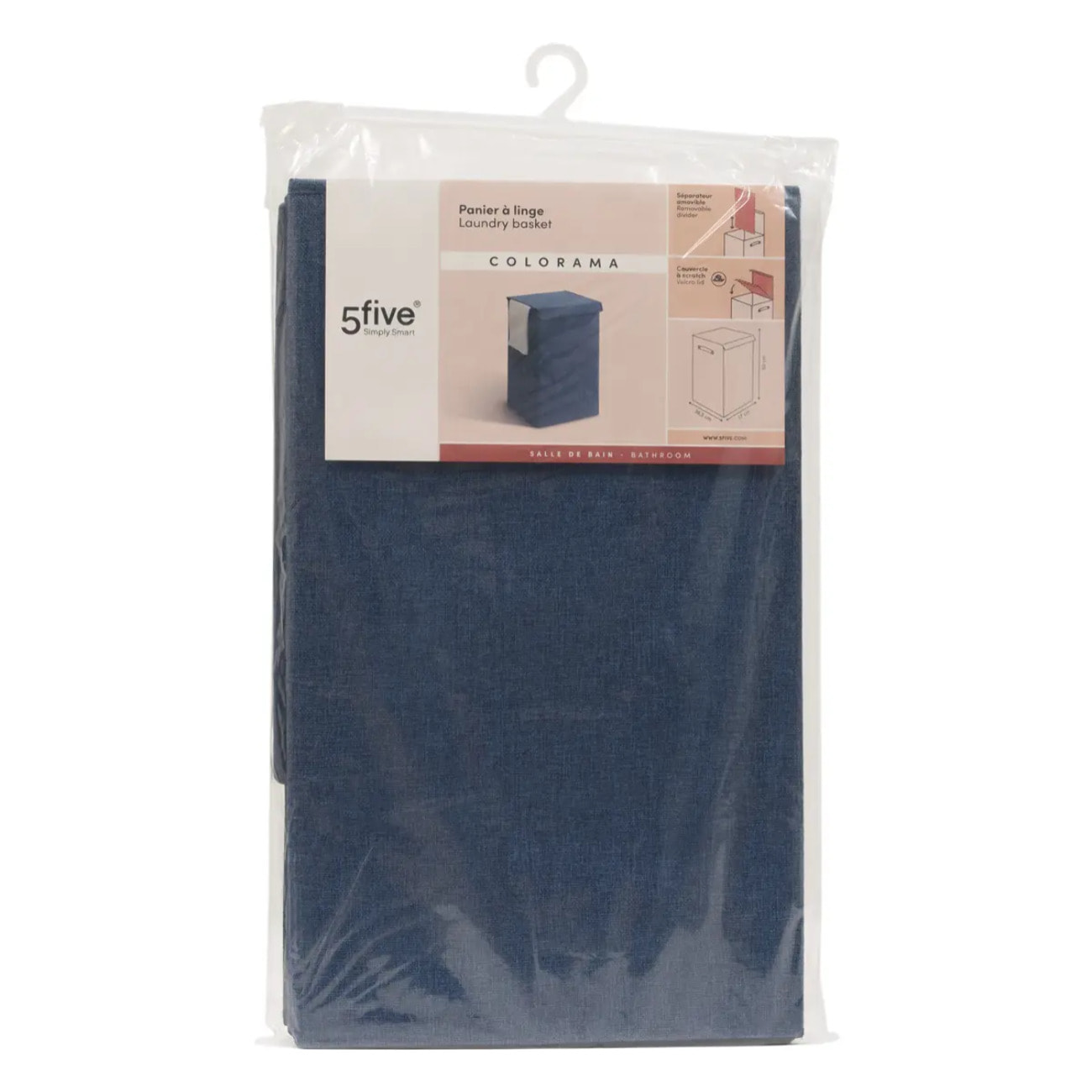 Corbeille à linge Colorama rectangulaire pliable 74L rose