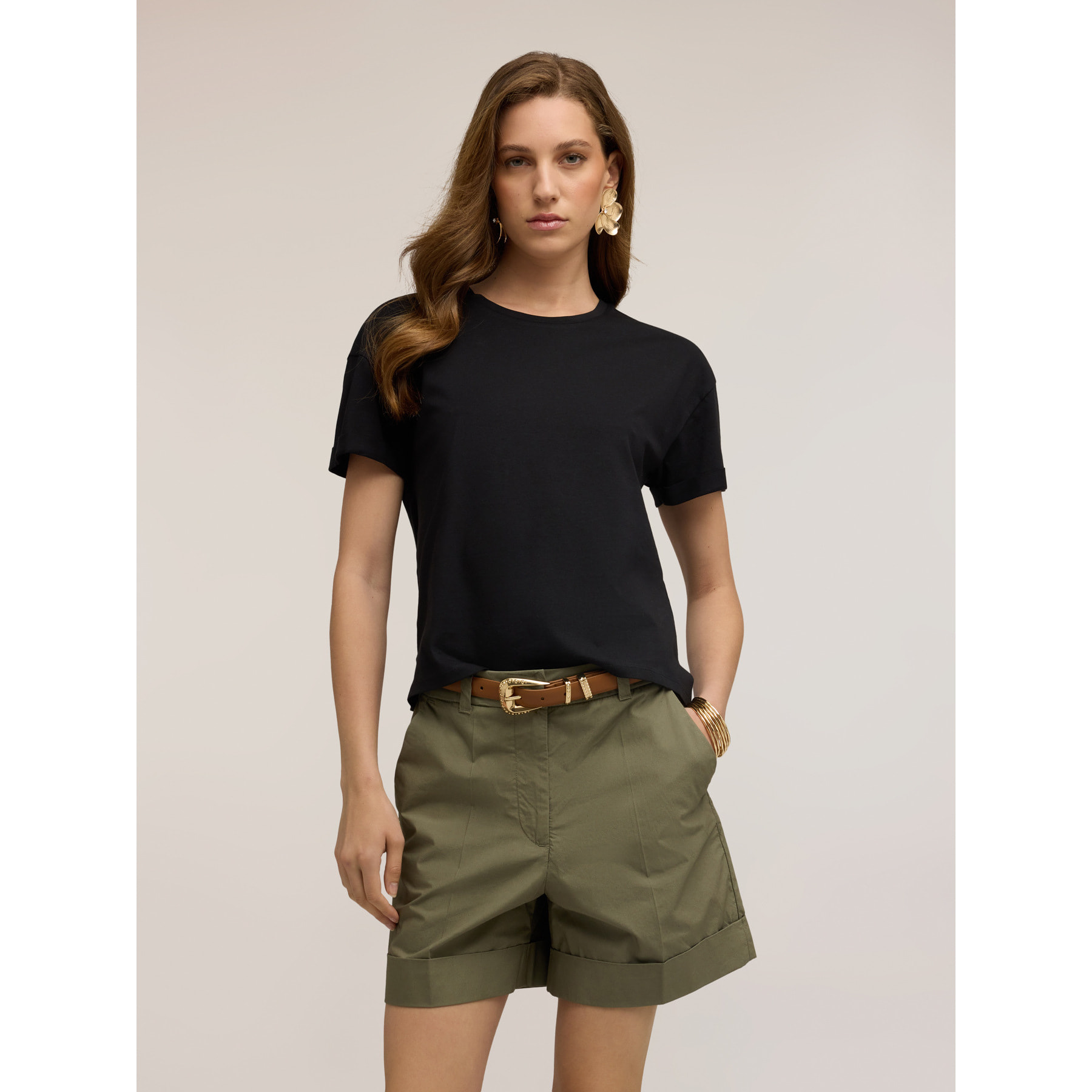 Motivi - Camiseta boxy con logo bordado - Negro