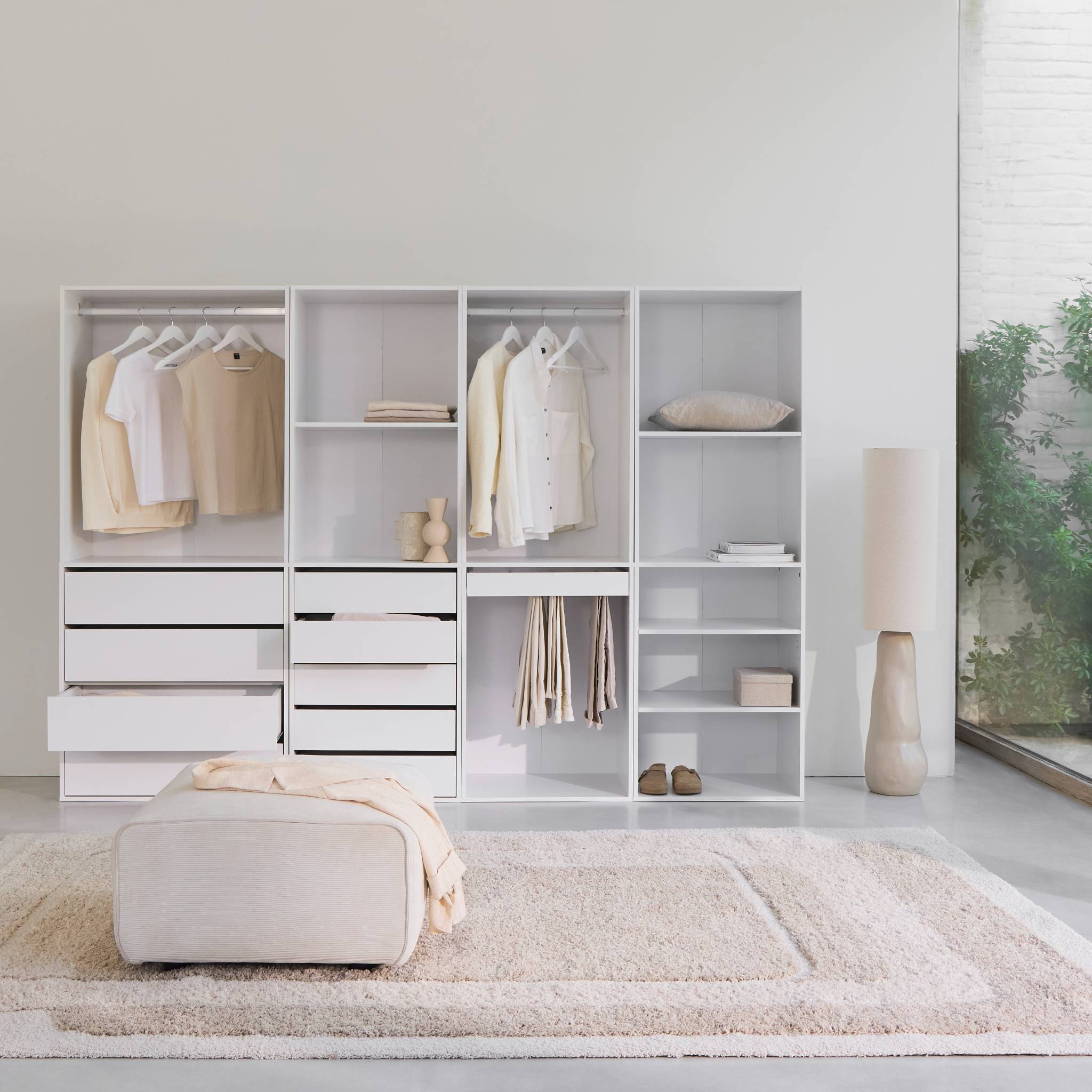 Kit dressing modulable décor bois 4 éléments MODULO