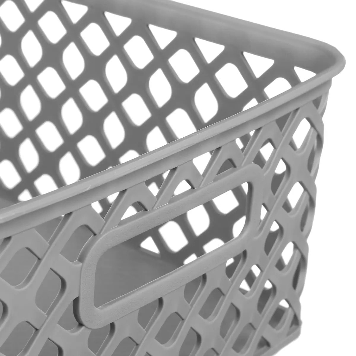 Panier en plastique 4L "Folk" gris