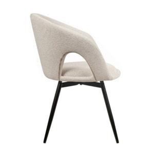 Chaise rotative 180° en tissu doux avec accoudoirs - AMBRE