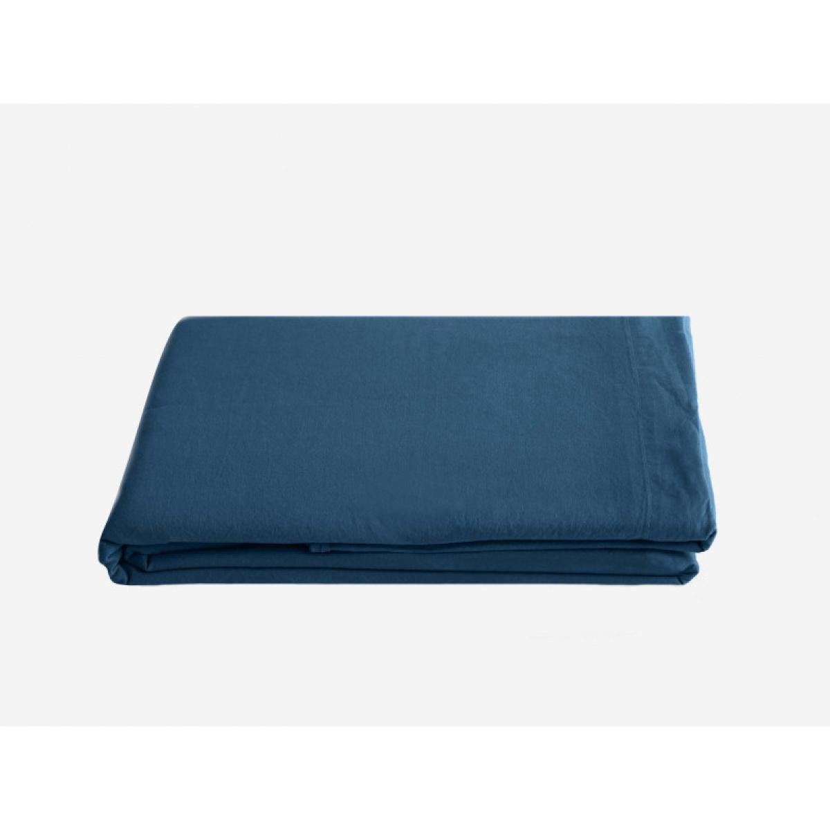 Drap plat Palace pur coton teint lavé, 63 fils/cm² Vent du sud - Palace Marine