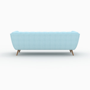 Ensemble canapé et fauteuil en tissu bleu clair 4 places - Carmen