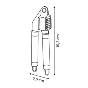 Presse ail Solstice H19,2cm beige en inox