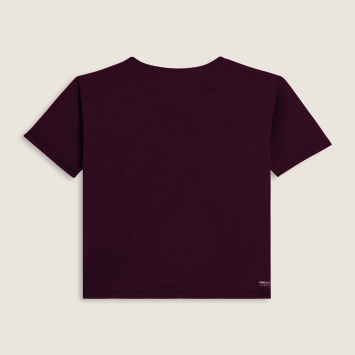 T-shirt cropped con maniche ampie e stampa Mood Up