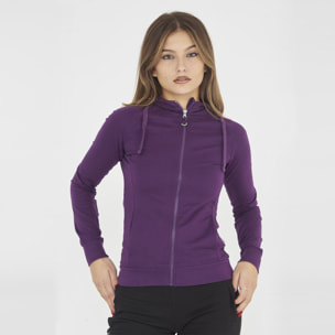 Felpa sportiva con zip DAIR viola