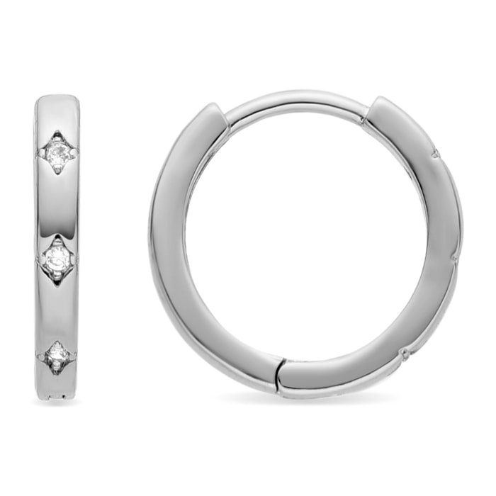 Pendientes con Circonita Brillante acabado plata