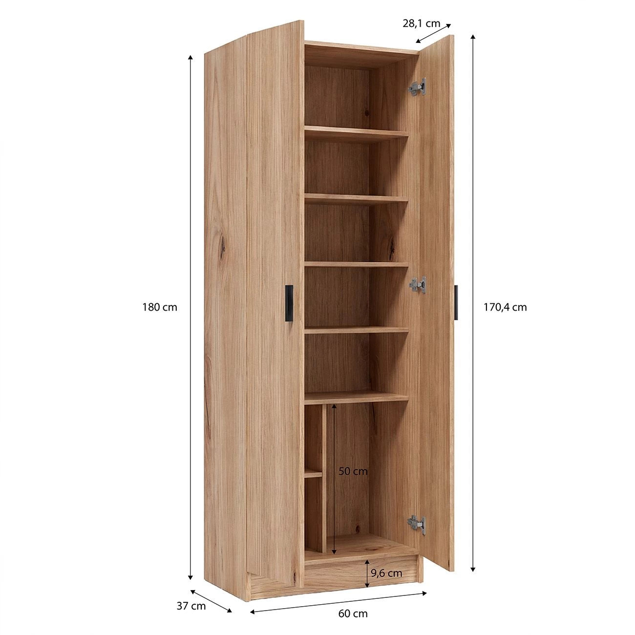 Armario de 2 puertas en alpine oak 60x180 cm Multi Useful Alpine Oak
