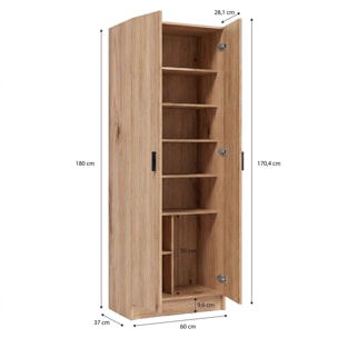 Armario de 2 puertas en alpine oak 60x180 cm Multi Useful Alpine Oak