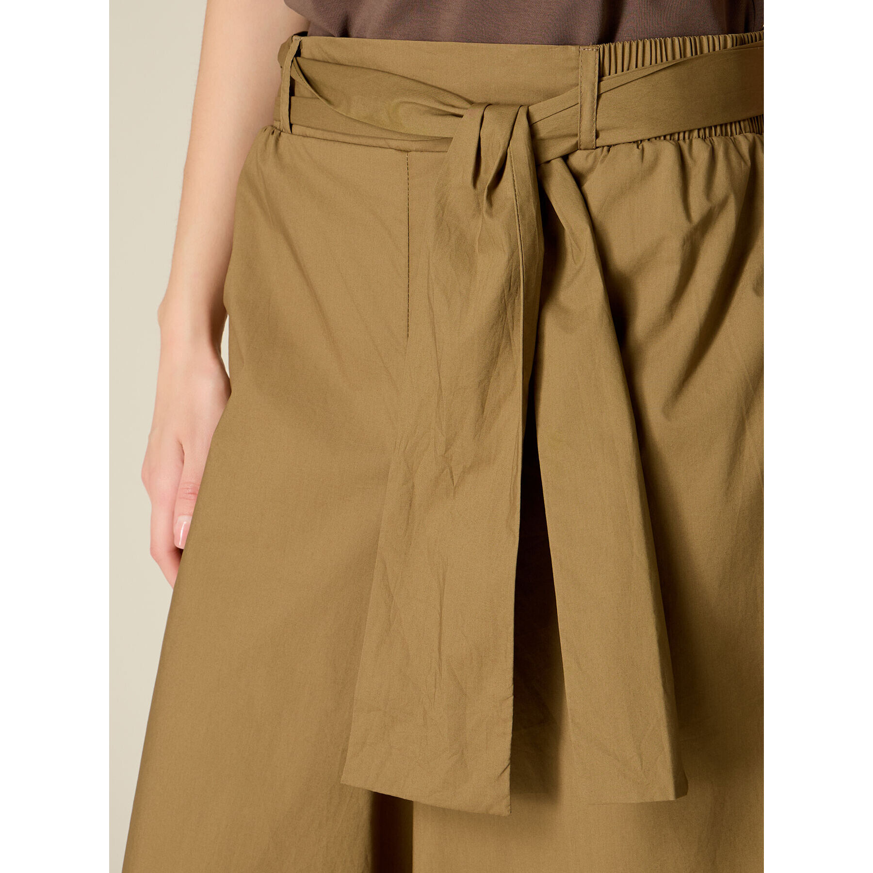 Oltre - Falda pantalón con fajín - Verde militare