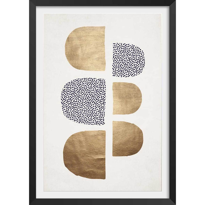 Affiche dessin ""Bauhaus Glitter"" Affiche + cadre en bois - Noir