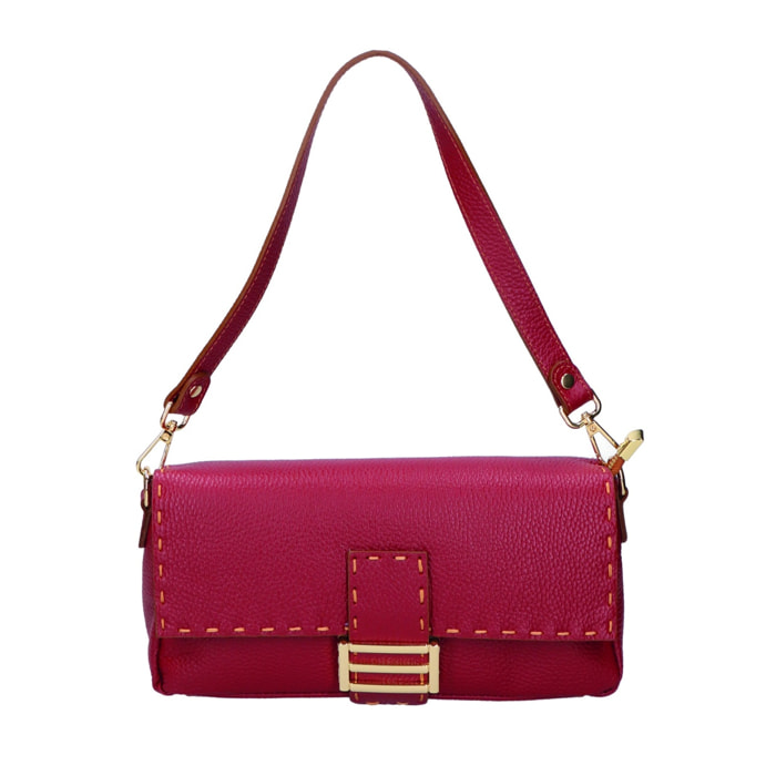 Borsa a spalla da donna - Modello Wally - Vera pelle - 29.0 x 13.0 x 9.0 cm