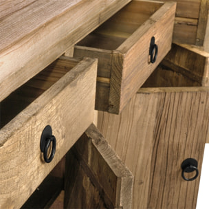 Buffet en bois recyclé 3 portes et 4 tiroirs - Mastic