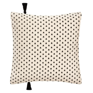 Housse de coussin "Visage" blanc ivoire 40x40cm