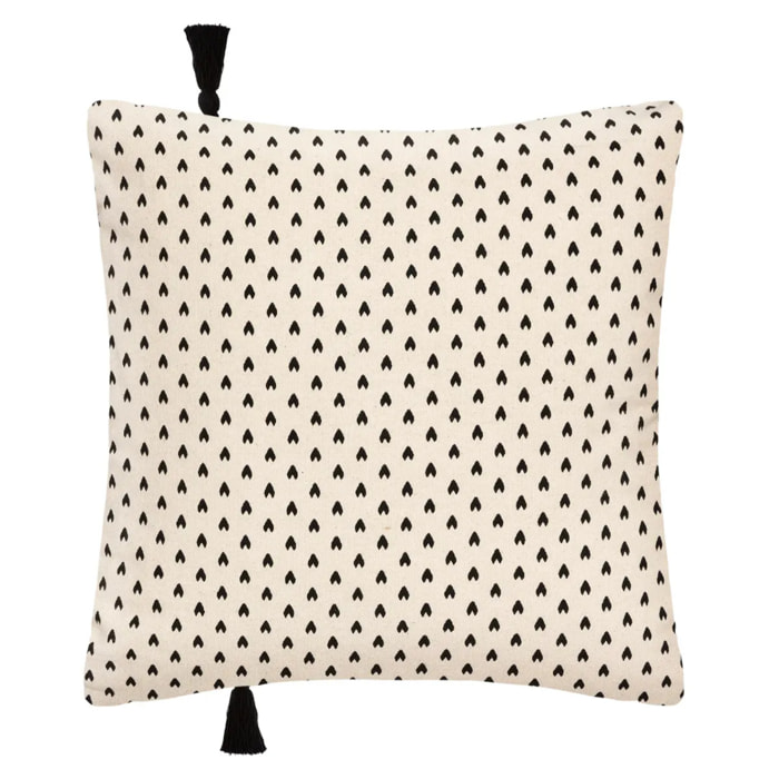 Housse de coussin "Visage" blanc ivoire 40x40cm