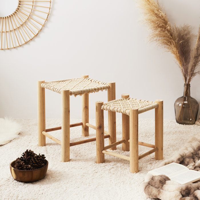 Tabouret Gigognes X2 Bois Hamram