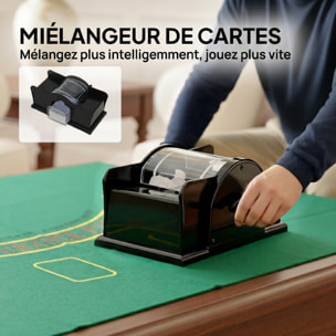 Mallette pro de poker 300 jetons 2 jeux cartes 5 dés 3 boutons sabot mélangeur tapis
