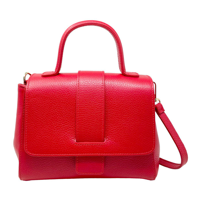 Chicca Borse - Borsa a Mano Donna in Vera Pelle - Colore Rosso